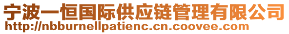 寧波一恒國際供應(yīng)鏈管理有限公司