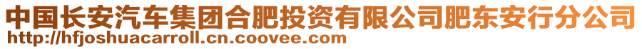 中國長安汽車集團合肥投資有限公司肥東安行分公司