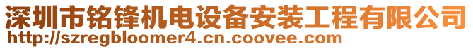 深圳市銘鋒機電設備安裝工程有限公司