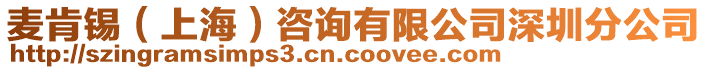 麥肯錫（上海）咨詢有限公司深圳分公司