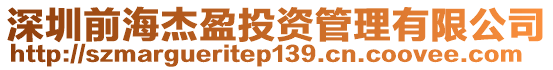 深圳前海杰盈投資管理有限公司