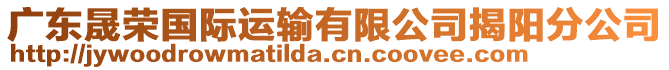 廣東晟榮國際運(yùn)輸有限公司揭陽分公司