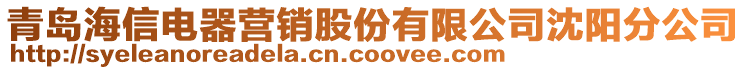 青島海信電器營銷股份有限公司沈陽分公司