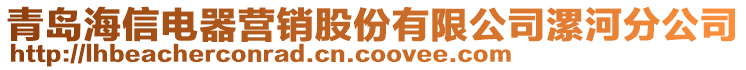 青島海信電器營銷股份有限公司漯河分公司