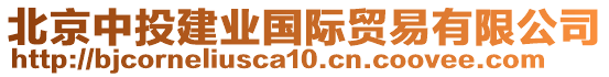 北京中投建業(yè)國際貿易有限公司