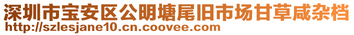 深圳市寶安區(qū)公明塘尾舊市場甘草咸雜檔