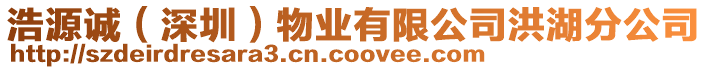 浩源誠(chéng)（深圳）物業(yè)有限公司洪湖分公司