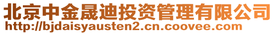 北京中金晟迪投資管理有限公司