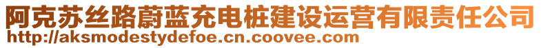 阿克蘇絲路蔚藍(lán)充電樁建設(shè)運(yùn)營(yíng)有限責(zé)任公司