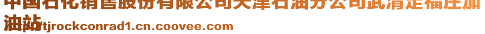 中国石化销售股份有限公司天津石油分公司武清定福庄加
油站