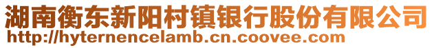 湖南衡東新陽村鎮(zhèn)銀行股份有限公司