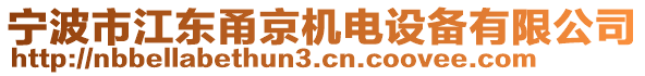 寧波市江東甬京機電設備有限公司