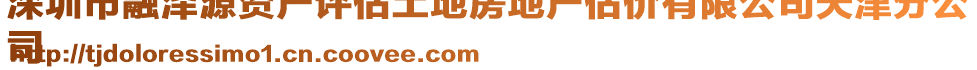 深圳市融澤源資產(chǎn)評(píng)估土地房地產(chǎn)估價(jià)有限公司天津分公
司