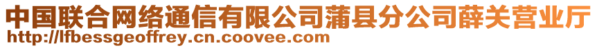 中國聯(lián)合網(wǎng)絡(luò)通信有限公司蒲縣分公司薛關(guān)營業(yè)廳