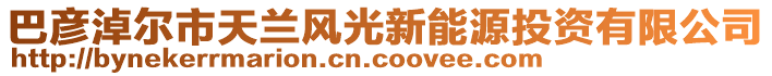 巴彥淖爾市天蘭風(fēng)光新能源投資有限公司