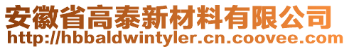 安徽省高泰新材料有限公司