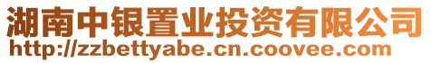 湖南中銀置業(yè)投資有限公司