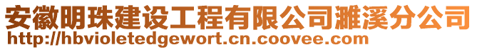 安徽明珠建设工程有限公司濉溪分公司