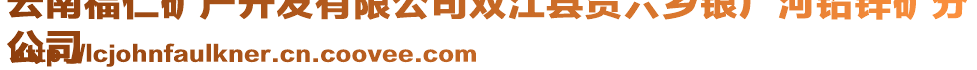 云南福仁礦產(chǎn)開(kāi)發(fā)有限公司雙江縣賀六鄉(xiāng)銀廠河鉛鋅礦分
公司