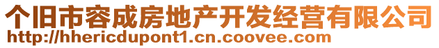 个旧市容成房地产开发经营有限公司