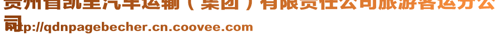 貴州省凱里汽車運輸（集團）有限責(zé)任公司旅游客運分公
司